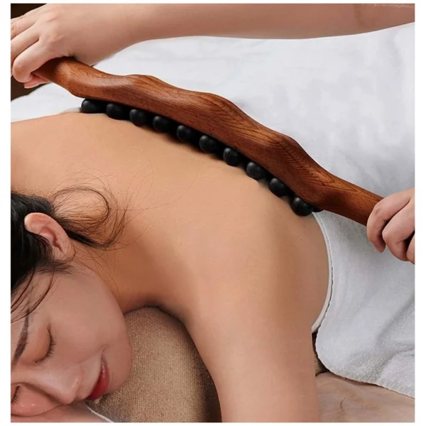 Wood Gua Sha Massager Muscle Relaxation Stick (Brown) - Image 3