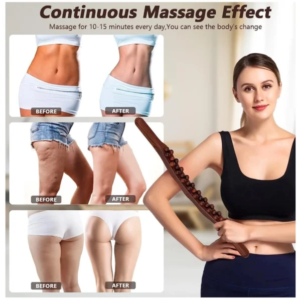 Wood Gua Sha Massager Muscle Relaxation Stick (Brown) - Image 2