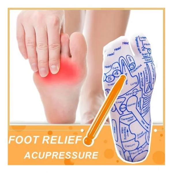 Cotton Acupressure Reflexology Socks (White) - Image 3