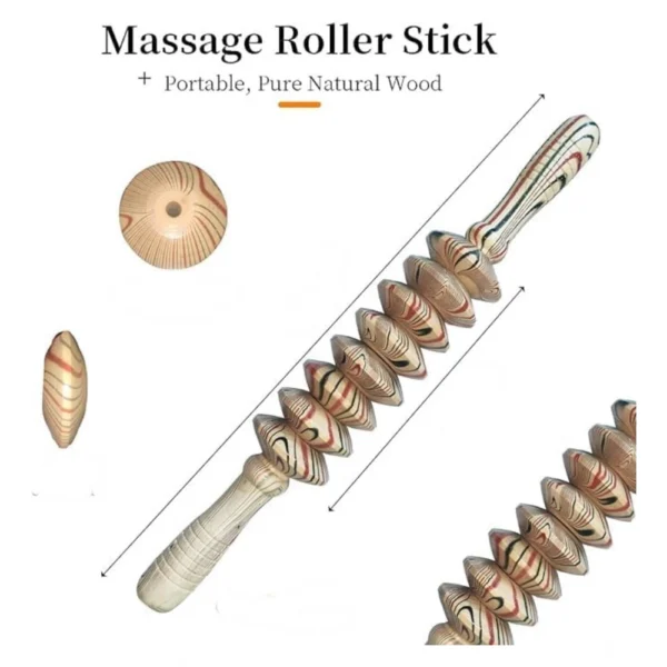 Wood 8 Wheels Roller Fancy Gua Sha Trigger Points Muscle (Wood) - Image 3