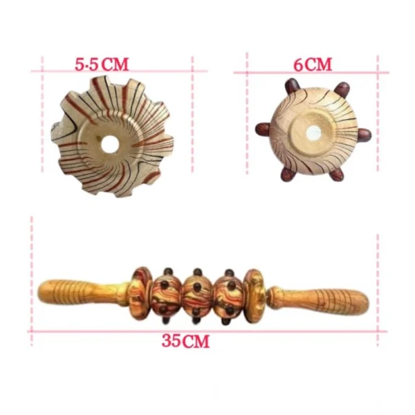 Wood wheel Roller Gym Massage Roller (Wood) - Image 2