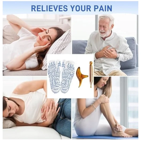 Cotton Acupressure Reflexology Socks (White) - Image 2