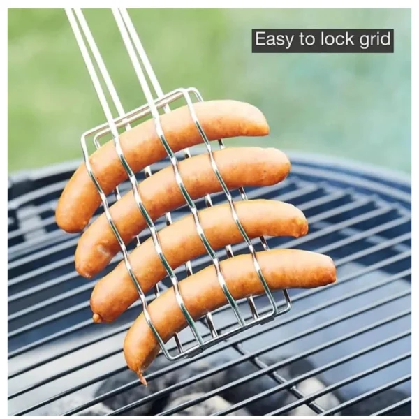 Steel Hot Dog Roast Grilling Tray Plated (Silver) - Image 3
