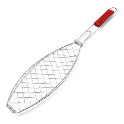 Steel Roasting Fish Grilling Basket (Silver)