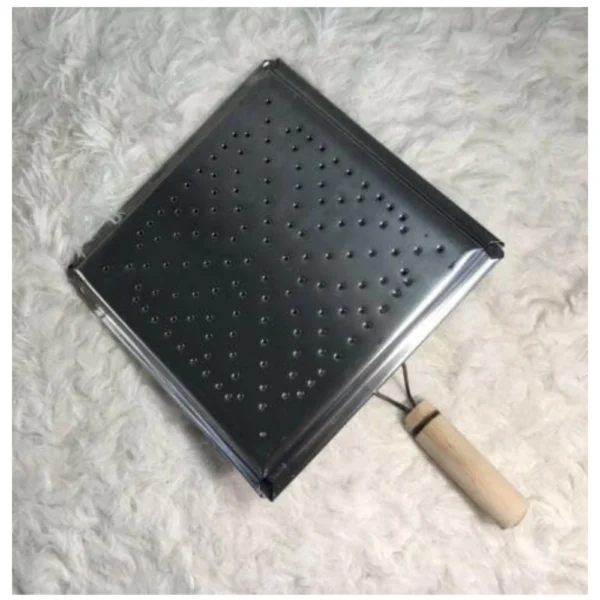 Steel Toaster Black Square Stainless Steel Papad Jali (Black) - Image 3