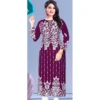 Women's Rayon Printed Round Neck 3-4th Sleeve Kurti (Purple) - Image 4