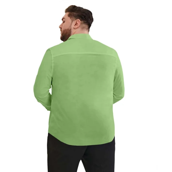 Mens Casual Cotton Solid Full Sleeve Shirt (Pista) - Image 3