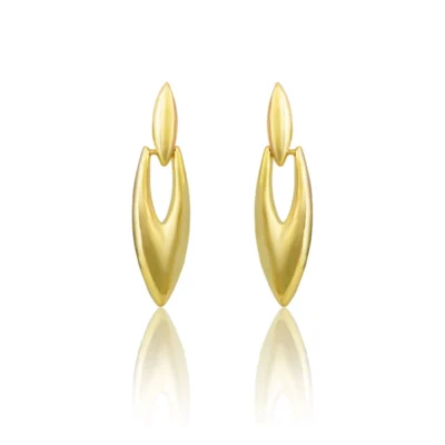 Women's brassNew Gold Tone Polish Mini Office Earrings (Gold Plated)
