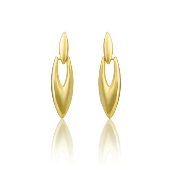 Women's brassNew Gold Tone Polish Mini Office Earrings (Gold Plated)