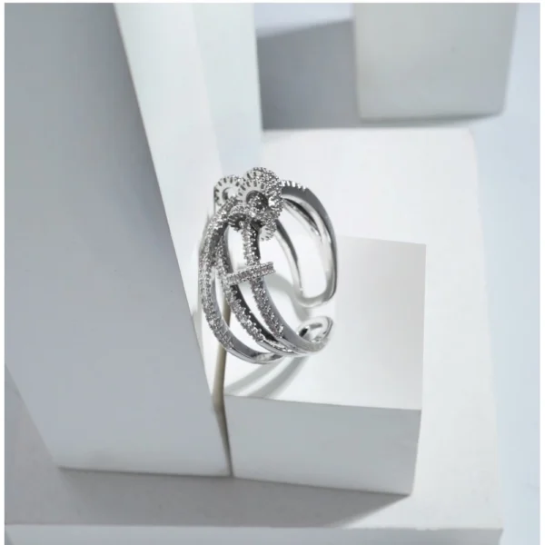 Stainless Steel Silver High-quality Freesize Ring (Silver Plated) - Image 3