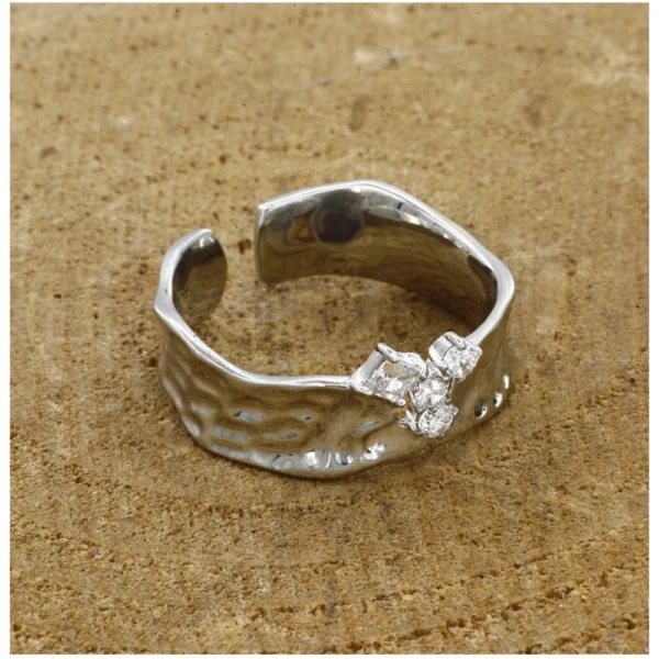 Stainless Steel Silver Polish Freesize Western Finger Ring (Silver Plated) - Image 2