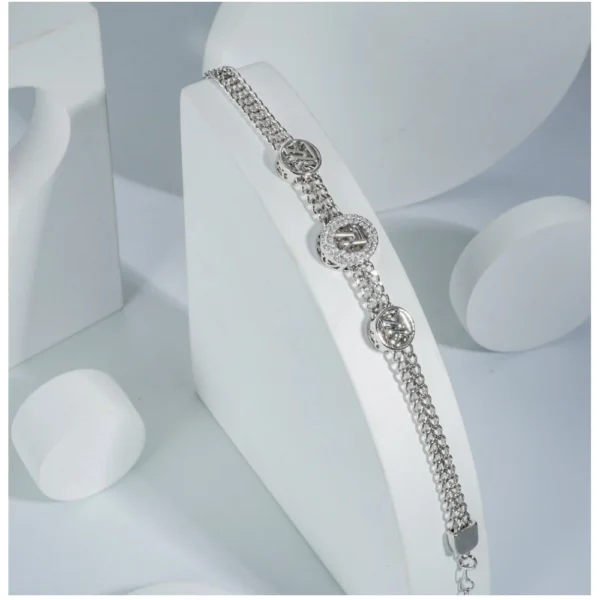 Stainless Steel Unisex Silver Freesize Stainless Steel Loose Bracelet (Silver Plated) - Image 2