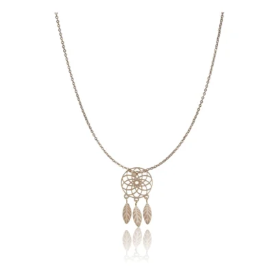 Women's Stainless Steel Dream Catcher Pendent Delicate Chain (Gold Plated)