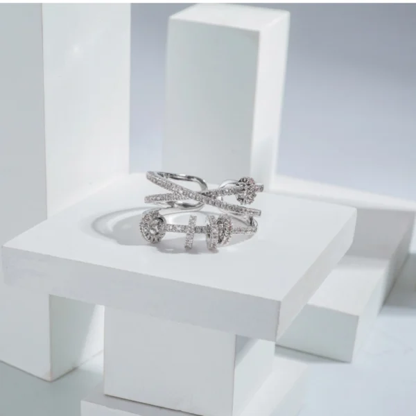 Stainless Steel Silver High-quality Freesize Ring (Silver Plated) - Image 2