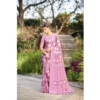Women's Crepe Printed Saree With Unstitched Blouse (Cream, 5-5 Mtrs)