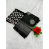 Women's Georgette Printed Saree With Unstitched Blouse (Black, 5-5 Mtrs)