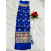 Women's Silk Blend Printed Saree With Unstitched Blouse (Blue, 5-5 Mtrs)