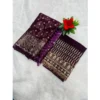 Women's Georgette Printed Saree With Unstitched Blouse (Magenta, 5-5 Mtrs)