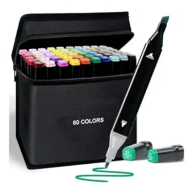 Plastic 60Pcs Colors Art Markers Sketch Pen Dual Tip Artist Art Marker (Multicolor )