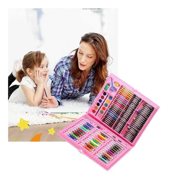 Plastic Deluxe Art Drawing Set For Kids Drawing And Painting 150Pcs Set (Multicolor) - Image 3
