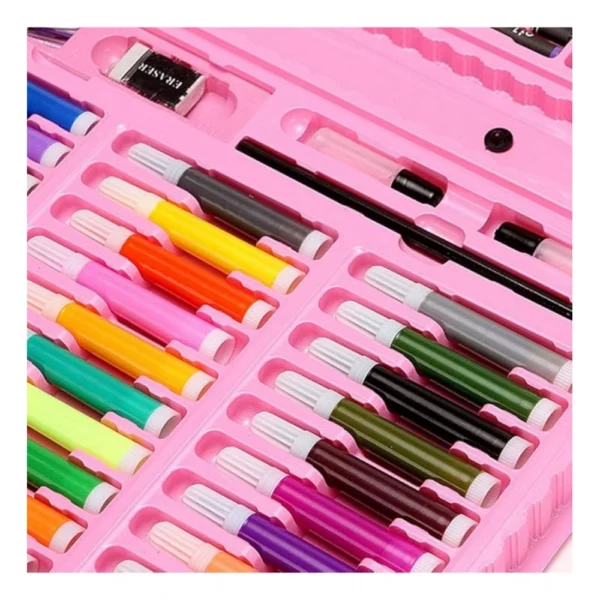 Plastic Deluxe Art Drawing Set For Kids Drawing And Painting 150Pcs Set (Multicolor) - Image 2
