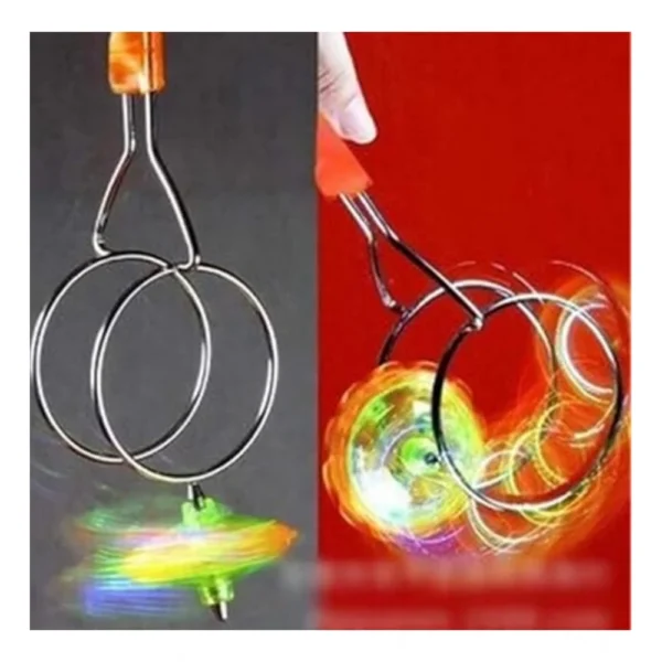 Plastic Magnetic Gyro Weel With Flashing Toy (Multicolor ) - Image 2
