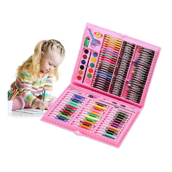 Plastic Deluxe Art Drawing Set For Kids Drawing And Painting 150Pcs Set (Multicolor) - Image 4