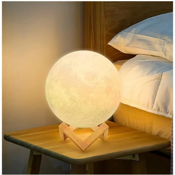 Plastic 3D Moon Night Lamp (Multicolor ) - Image 4