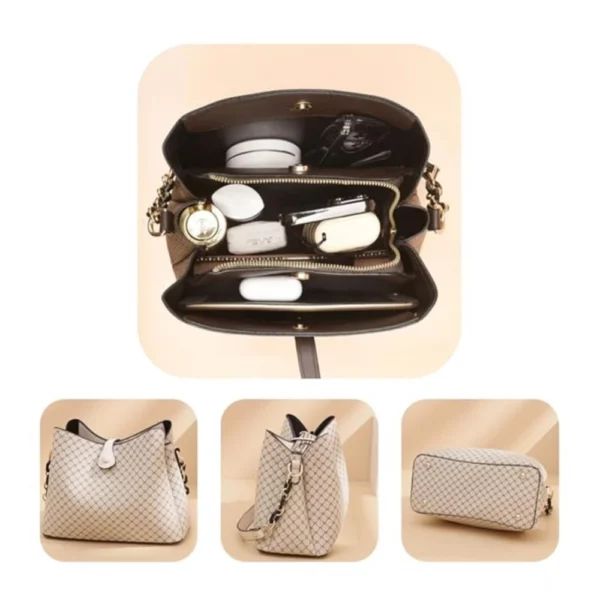 Women's Faux Leather Shoulder Zipper Handbag (Multicolor) - Image 2