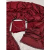 Women's Georgette Satin Silk Saree With Unstitched Blouse 5.5Mtr (Red) - Image 2