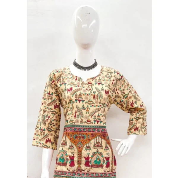 Women's Cotton Jaipuri Printed 3-4th Sleeve Co ord Set (Multicolor) - Image 3