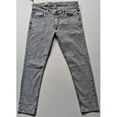 Men's Cotton Blended Solid Tapered Jeans (Grey)
