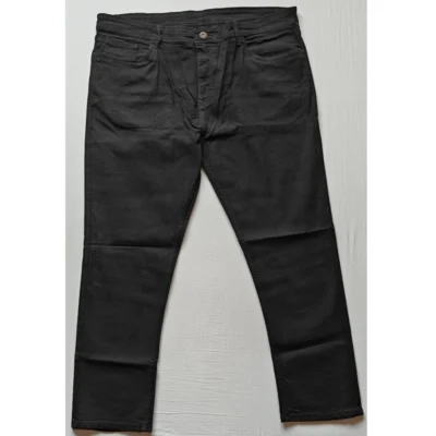 Men's Cotton Blended Solid Plus Size Jeans (Black)
