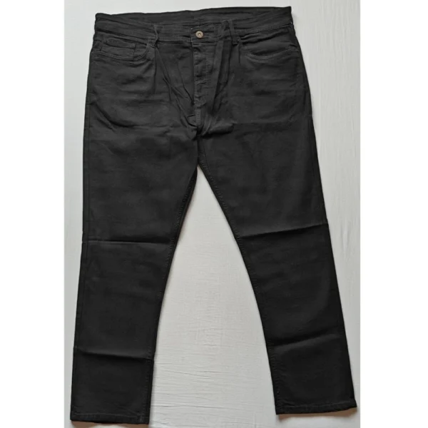 Men's Cotton Blended Solid Plus Size Jeans (Black)