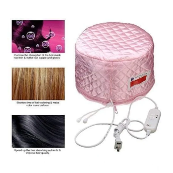 Plastic Head Spa Cap Treatment with Beauty Steamer (Pink) - Image 3