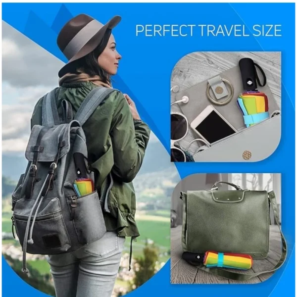 Metal Portable Auto Travel Umbrella (Rainbow) - Image 2