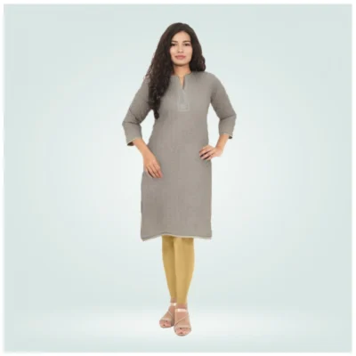 Women's Cotton Blended Solid Shimmer Ankle leggings (Beige)