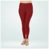 Women's Cotton Blended Solid Shimmer Ankle leggings (Maroon) - Image 4