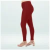 Women's Cotton Blended Solid Shimmer Ankle leggings (Maroon) - Image 2