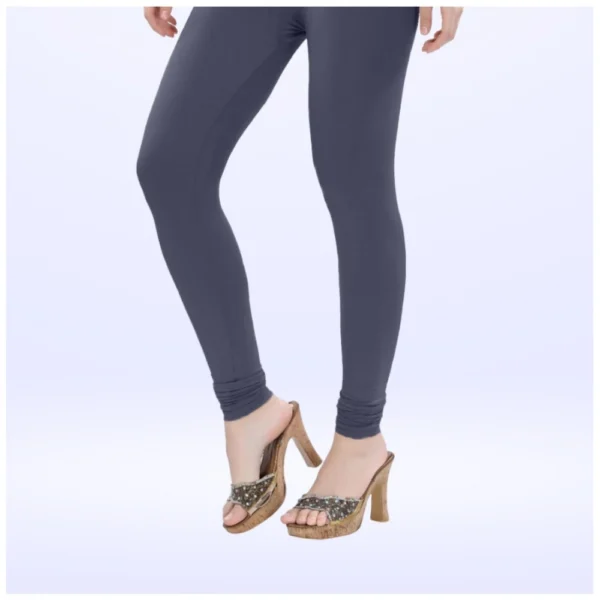 Women's Cotton Blended Solid Churidar leggings (Navy) - Image 3