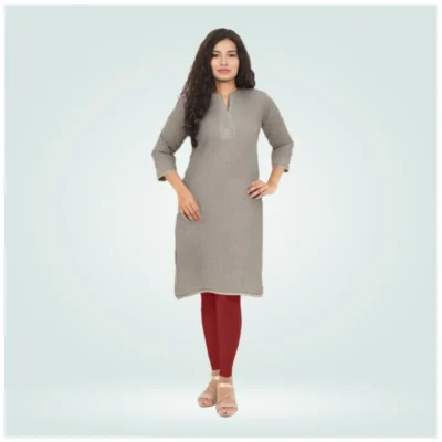 Women's Cotton Blended Solid Shimmer Ankle leggings (Maroon)