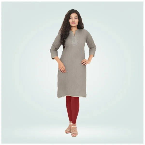 Women's Cotton Blended Solid Shimmer Ankle leggings (Maroon)