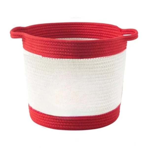 Cotton Basket Pack of 1 Storage Basket For Clothes (Red) - Image 2