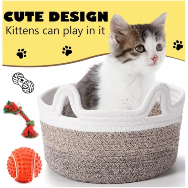 Cotton Cat Basket Inch Pack of 1 Storage Basket For Clothes (Multicolor) - Image 2