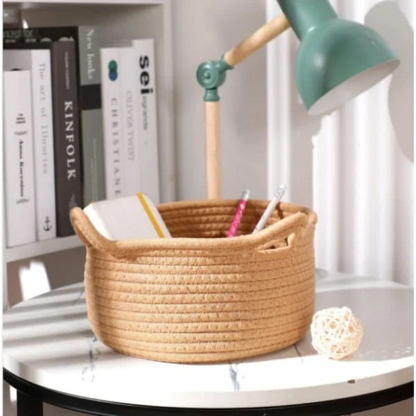 Cotton Cat Basket Inch Pack of 1 Storage Basket For Clothes (Beige) - Image 2