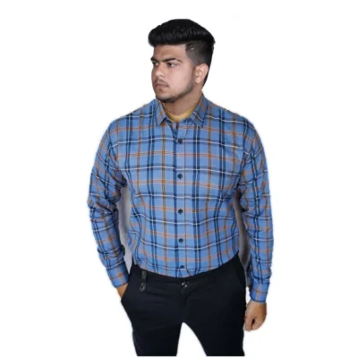 Men's Cotton Lycra Full Sleeve Checked Casual Shirt (Purple)