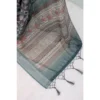 Generic Women's Linen Digital Print Saree With Unstitched Blouse 5.5Mtr (Grey) - Image 2