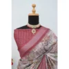Generic Women's Linen Digital Print Saree With Unstitched Blouse 5.5Mtr (Multicolor) - Image 4