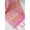 Generic Women's Linen Digital Print Saree With Unstitched Blouse 5.5Mtr (Pink) - Image 2