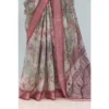 Generic Women's Linen Digital Print Saree With Unstitched Blouse 5.5Mtr (Multicolor) - Image 3